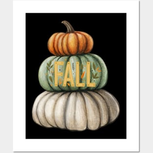 Fall Season Pumpkin Thanksgiving Posters and Art